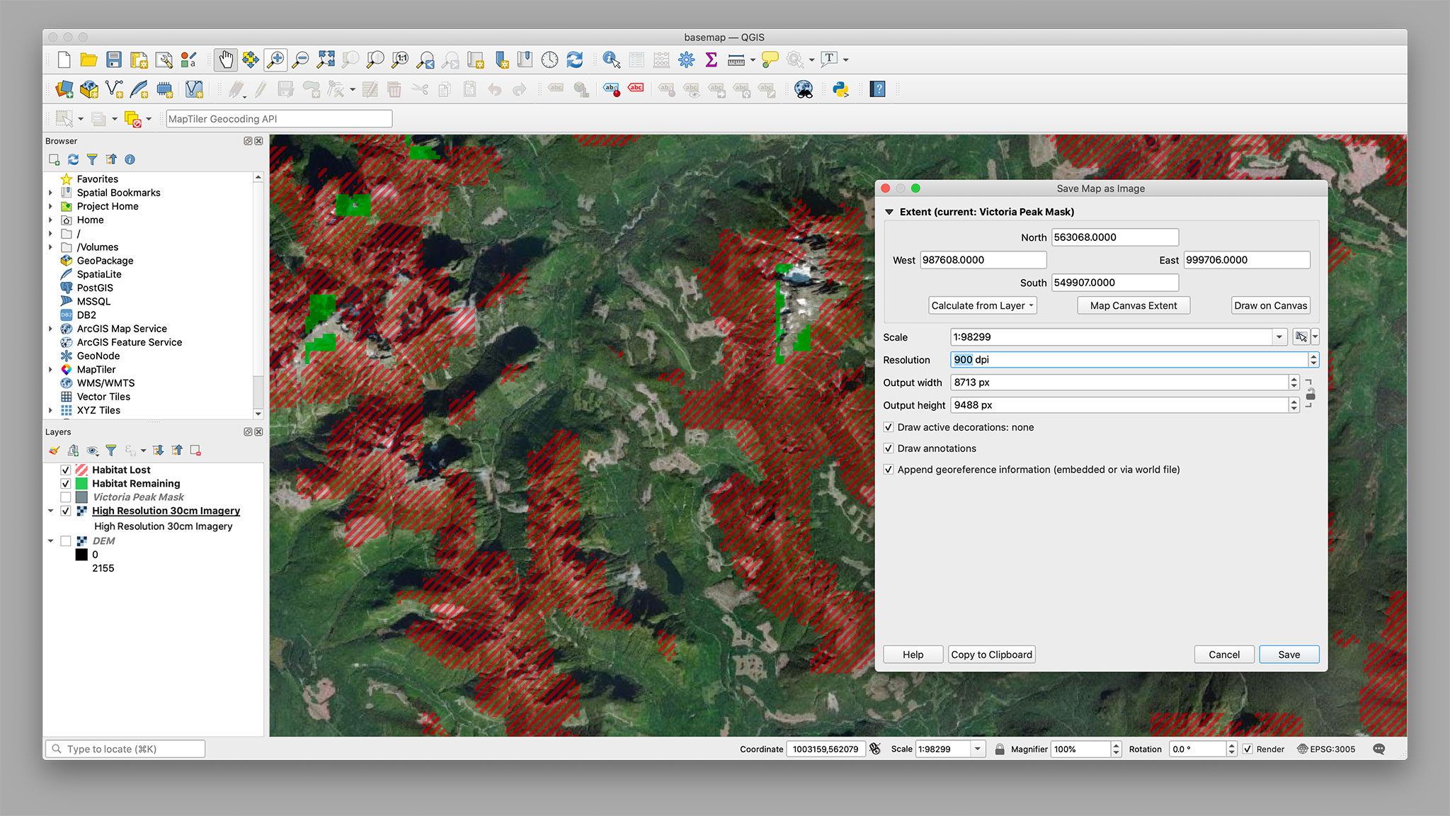 Exporting the map from QGIS